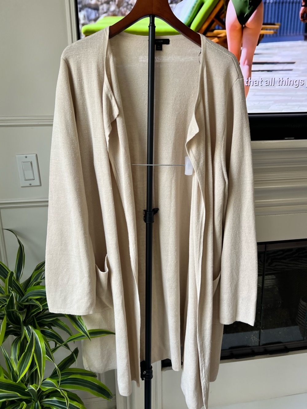 J. Crew Cream Open-Front Women's Cardigan